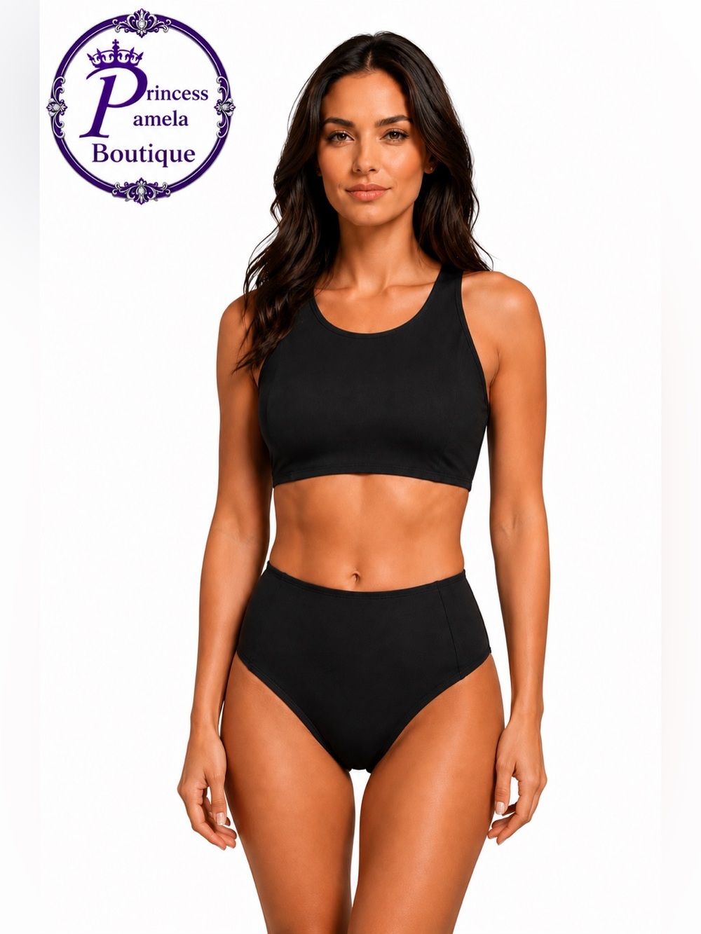 #S14 - Black High-Waisted Bikini Set -Small